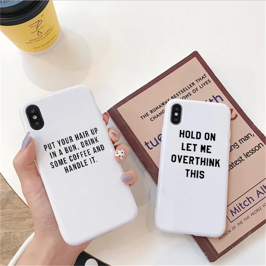 Повесьте на Let me overthink этот чехол для телефона iPhone 7 Plus XS письмо Цитата 6S 8 6 Max |
