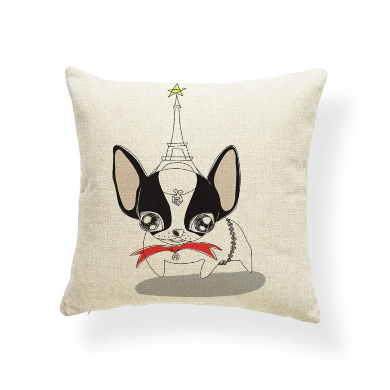 Наволочки с животными Boston Terrier наволочки изображением Парижа воздушных шаров