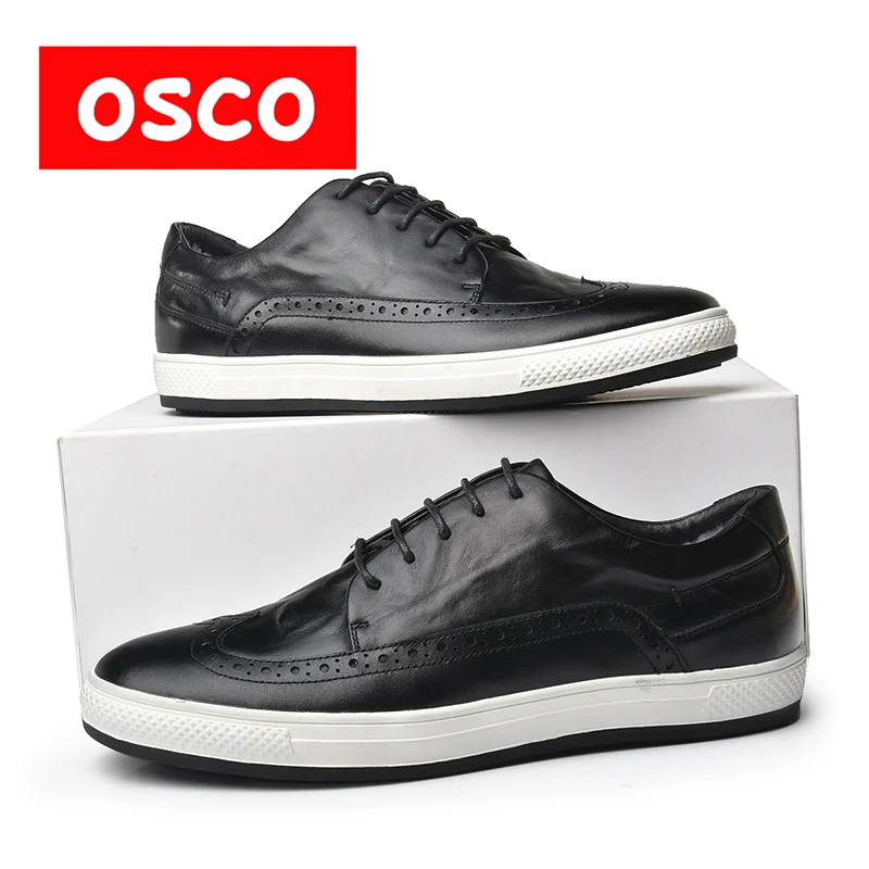 OSCO/зимняя мужская обувь с перфорацией типа броги Повседневная Деловая из