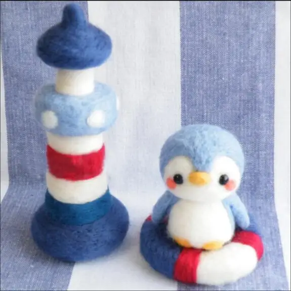 Маяк шерсть для валяния Вязание комплект Пингвин diy войлочные питания материал