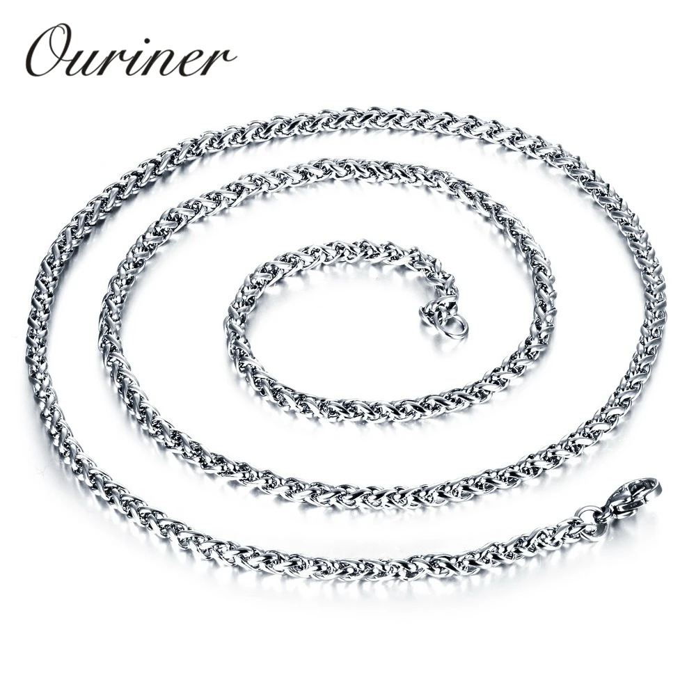 Ouriner Man Link Chain Necklaces Classical Stainless Full Steel Men's Jewelry Gift Multiple Choices All Match GL324 | Украшения и