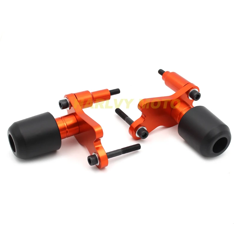 Подходит для KTM 1290 SUPER DUKE R- CRASH BOBBINS протекторы ползунки грибы - Цвет: Оранжевый