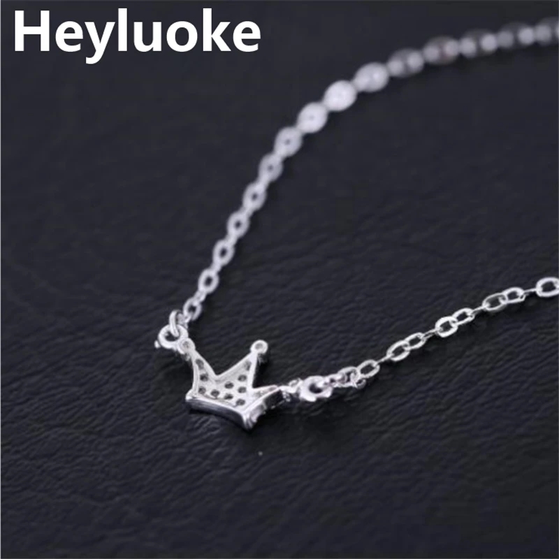 Женское Ожерелье HEYLUOKE с циркониевой короной и подвеской|Ожерелья подвеской| |