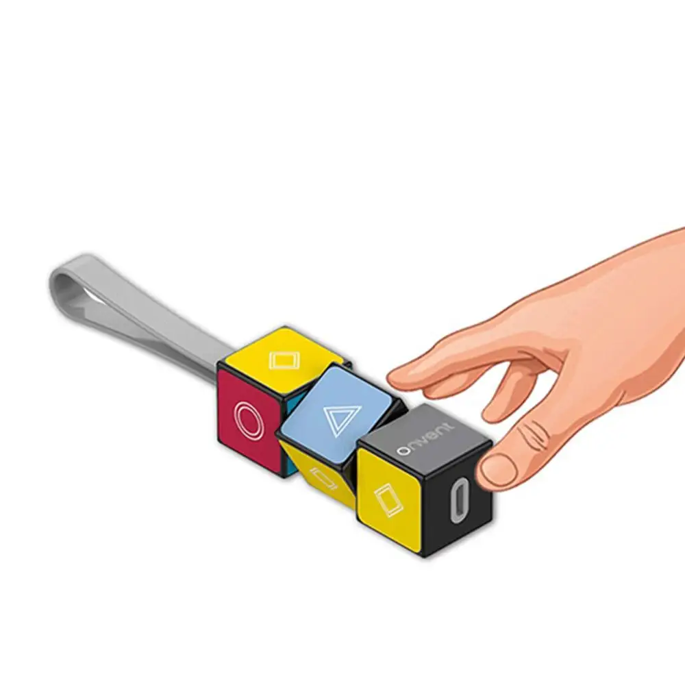 Чудо брелок Cube Micro USB кабель адаптер для iPhone iPad Android Type C 3 в 1 портативный зарядки