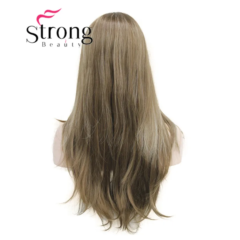 StrongBeauty 2" синтетический парик длинные термостойкие большие волнистые волосы для женщин косплей парик светло-коричневый с выделенным