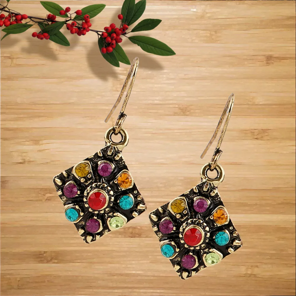 Egypt Vintage BOHO Unique Indian Earrings African Rhinestone Earring Women Ethnic Tibetan Jewelry Gold Jhumka Hippie Bijoux | Украшения и