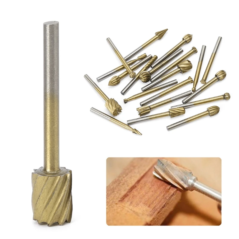 20 Pcs 3mm HSS Engraving Cutter Woodworking Grinding Electric Rotary File Head | Инструменты