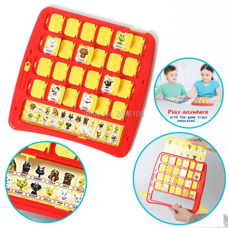 Party Family Fun Board Guessing Game: GUESS WHO with 2 Character Sheets for People and Pets! Educational Toys for 2+ Players image 5