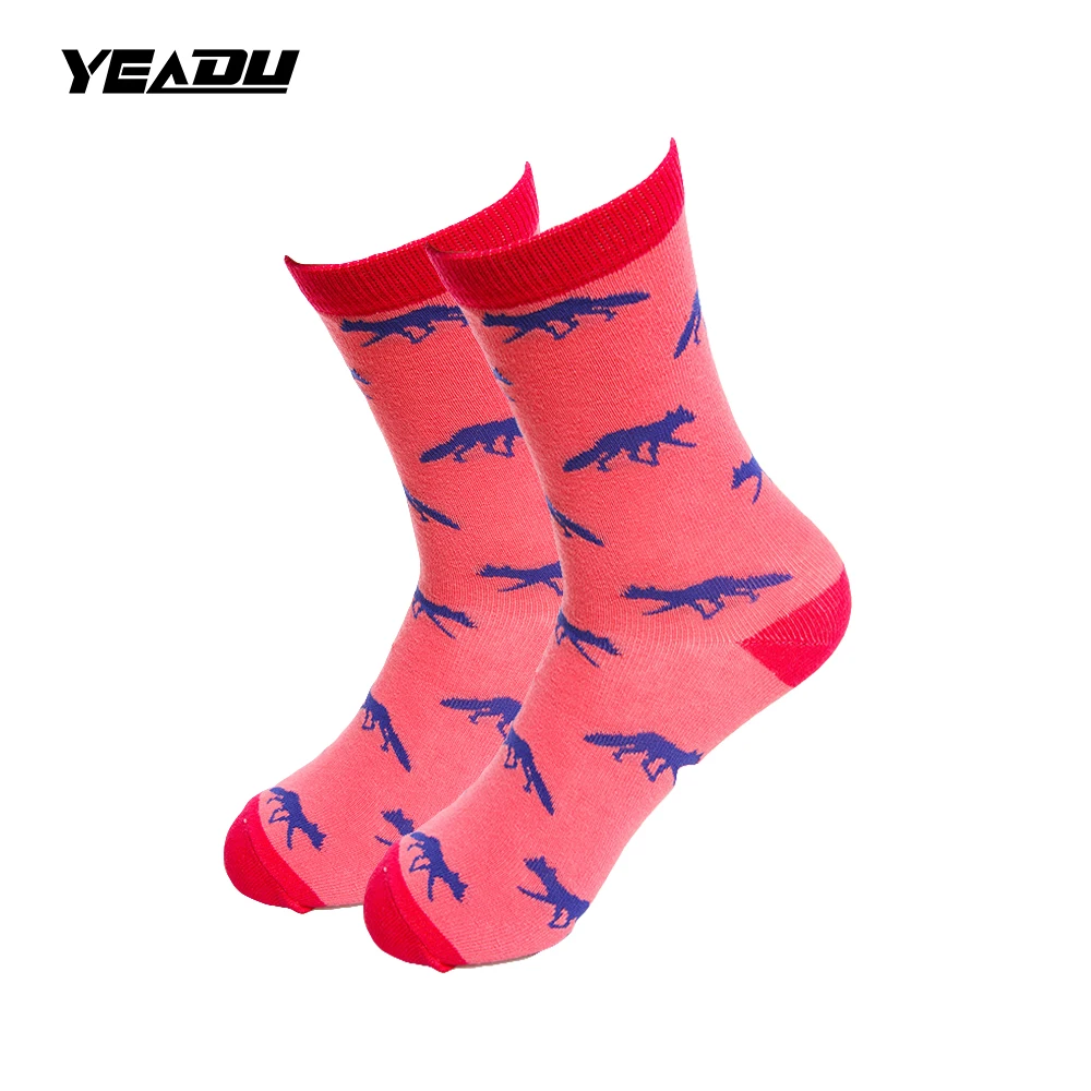 Смешные хлопковые теплые женские носки YEADU осенне-зимние разноцветные Носки с
