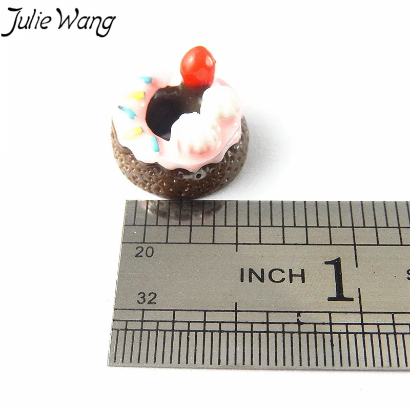 Julie Wang 10 шт./упак. имитация еды из смолы кофейный шоколад торт ювелирные изделия