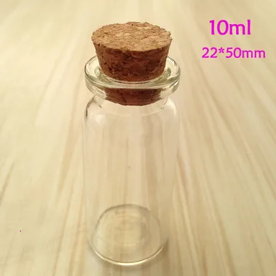Мини Стеклянная бутылка с пробкой, 3 мл, 5 мл, 7 мл, 8 мл, 10 мл, 12 мл, 15, 20 мл стеклянные банки, в большинство стран мира - Цвет: 10ml