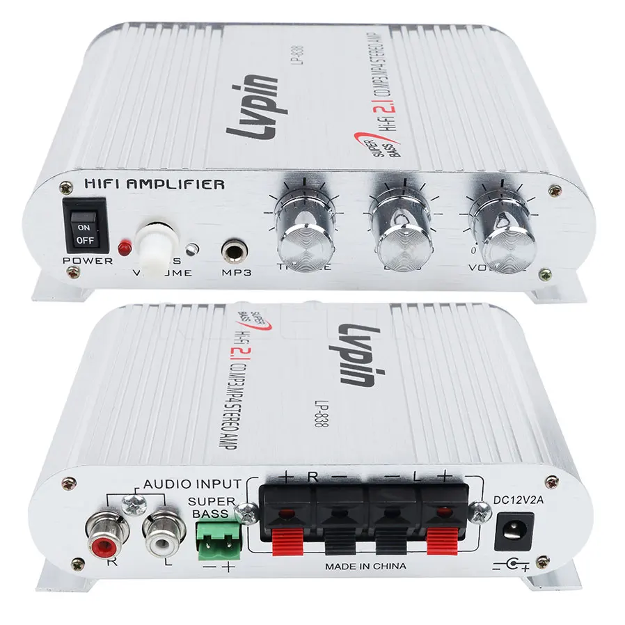 Lvpin LP 838 Автомобильные усилители каналов Hi Fi 2 1 стерео сабвуфер аудио бас динамик
