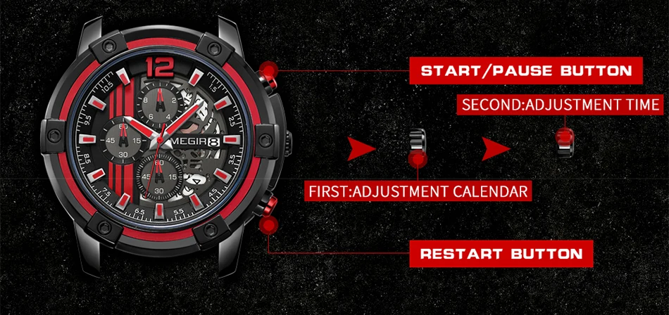 Relojes MEGIR часы для мужчин Роскошный хронограф силиконовые водонепроницаемый спортивный костюм в стиле милитари s часы Аналоговые Кварцевые Relogio Masculino