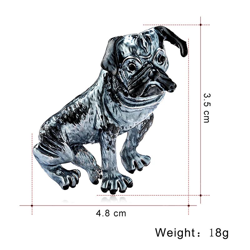 Fashion Alloy Dog Brooches for Women Ancient Silver Pug Brooch Pin Jewelry Gift Lapel Pins Hat Badges Accessories | Украшения и