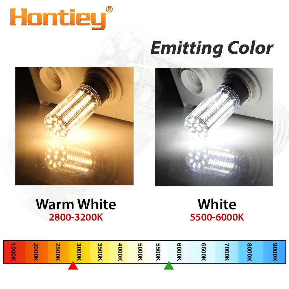 Hontiey E27 светодиодная лампа E14 SMD5736 Светодиодная AC 110 В 220 кукурузная 3 5 Вт 7 9 12 15 20 для