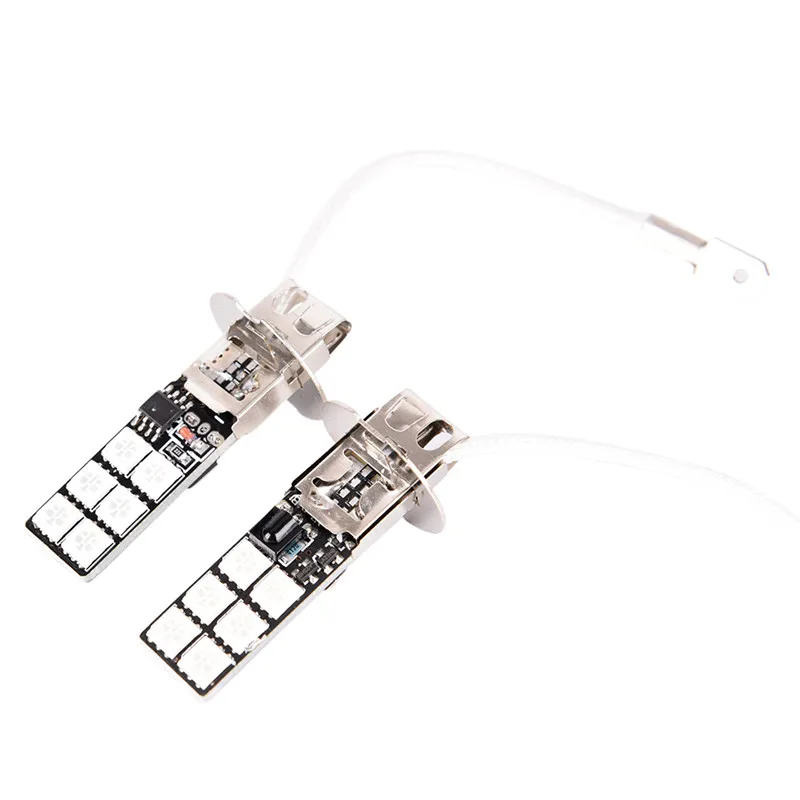 H1 H3 5050 светодиодный 12 SMD RGB руля цветные светодиодные фары противотуманные