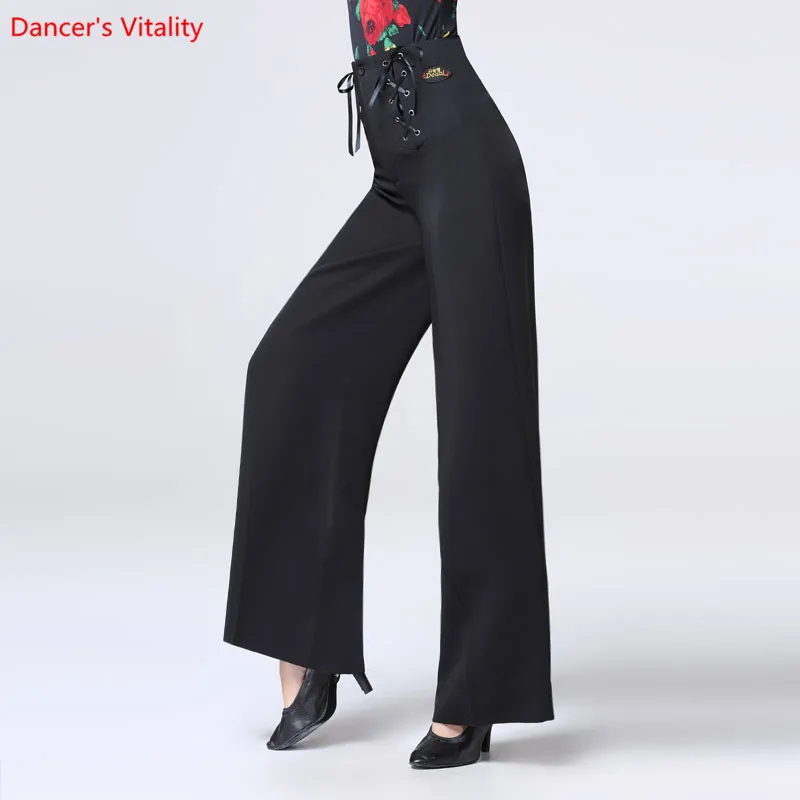 

Women Latin Dance Pants 2018 New Adult Female Straight Trousers Lady's Ballroom Waltz Tango Square Dance Practice Costumes