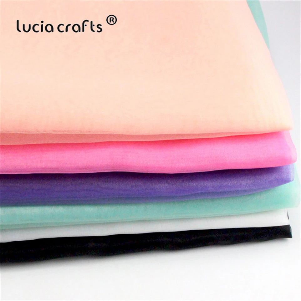 Распродажа! Lucia crafts 150*100 см матовый пряжа Костюмы ткани органзы Свадебные украшения костюмов сетчатые прозрачные H0901