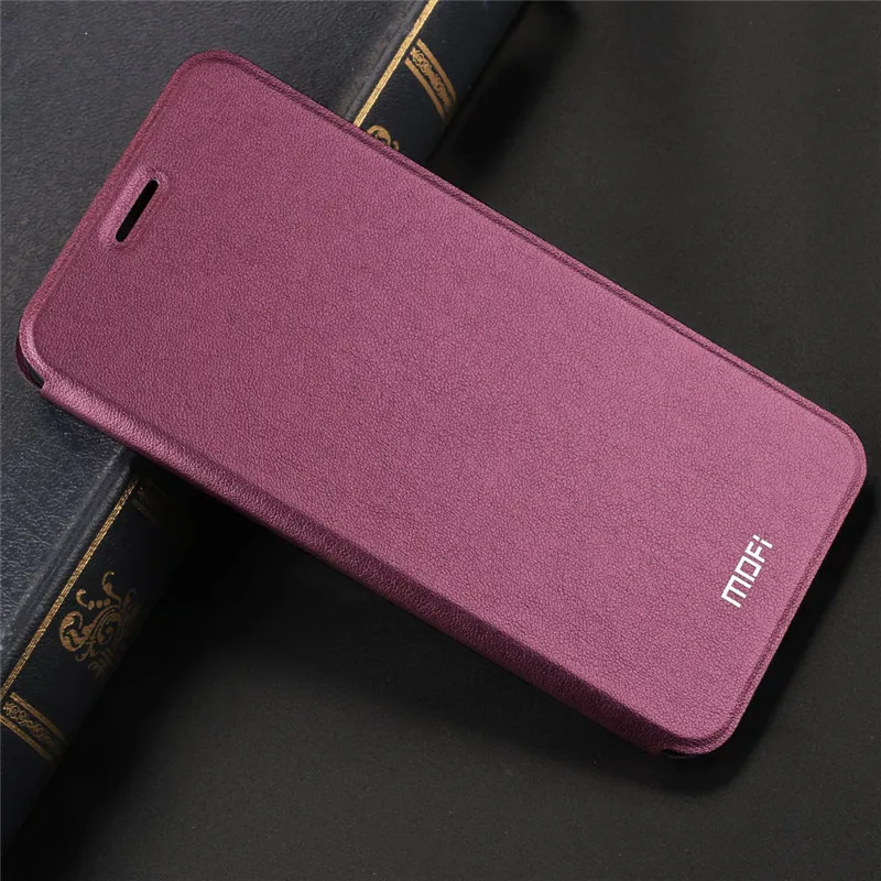 Wine Red Чехол MOFI для Redmi Note 7 Чехол для Redmi Note 7 Pro флип-чехол для Xiaomi Redmi Note 7 из искусственной кожи прозрачный ТПУ защитный чехол - Цвет: Wine Red