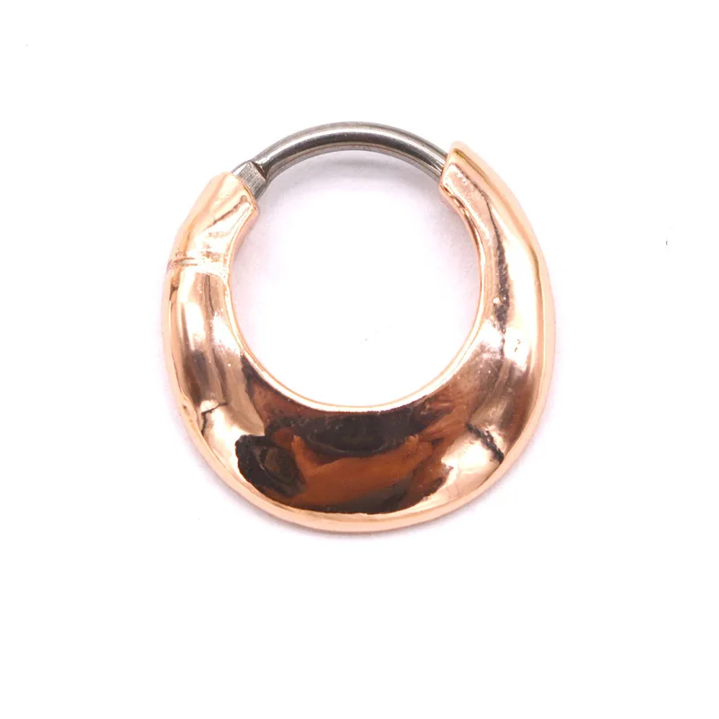 Rose Gold G23titan модная перегородка кликер 16 г 8 мм G23 титановый полюс Топ Горячая пирсинг ювелирные изделия - Окраска металла: Rose Gold