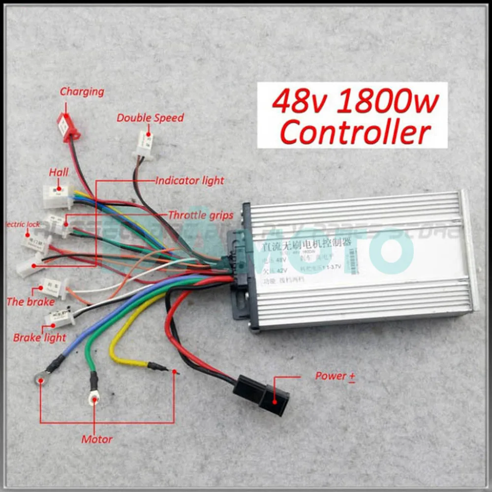 Блок контроллера скорости бесщеточного двигателя 48 в 1800 вт 32 а для карт