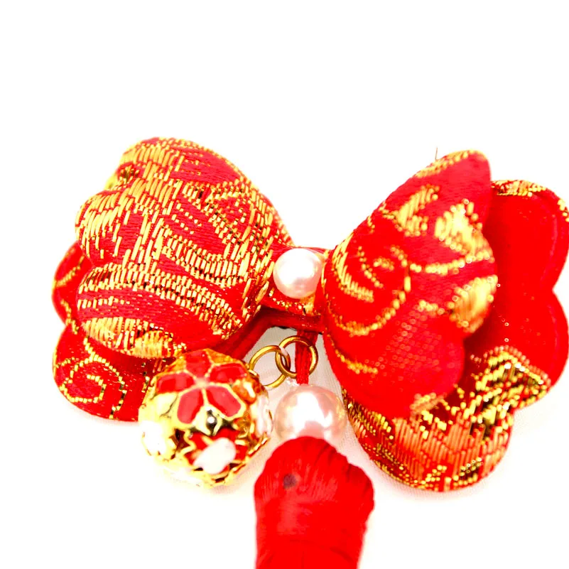 Vintage Hair clip Yukata Kimono Outfit Classic pins for Kids Butterfly Tassels Red Pink Ornaments Accessoires HW034 |