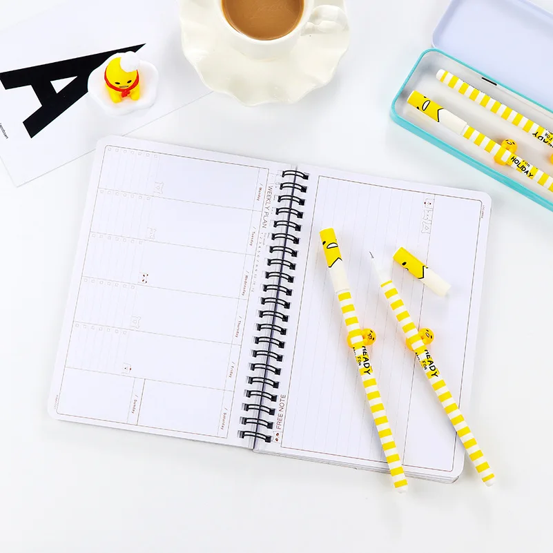 Из 2 предметов корейский Канцелярские мультфильм милый желтый улыбающееся лицо