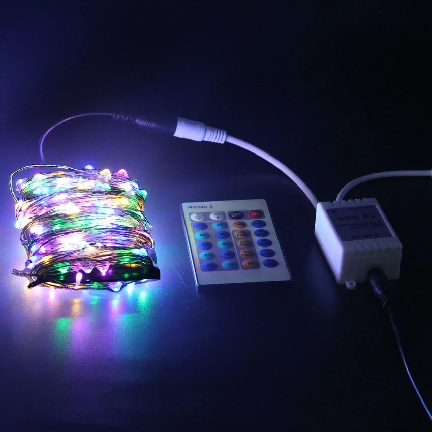 24 ключа DC5 24V 3 * 2A ИК RGB контроллер Диммер с мини приемником для SMD 3528 5050 3014