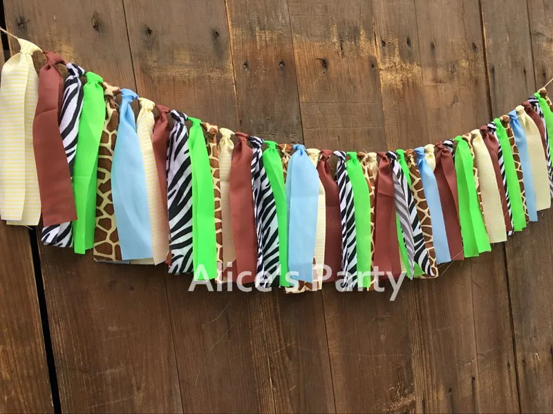 New Jungle Birthday Highchair Banner 1st Garland Safari Zoo Party Baby Shower Decoration Cake Smash Flag Photo Props | Дом и сад