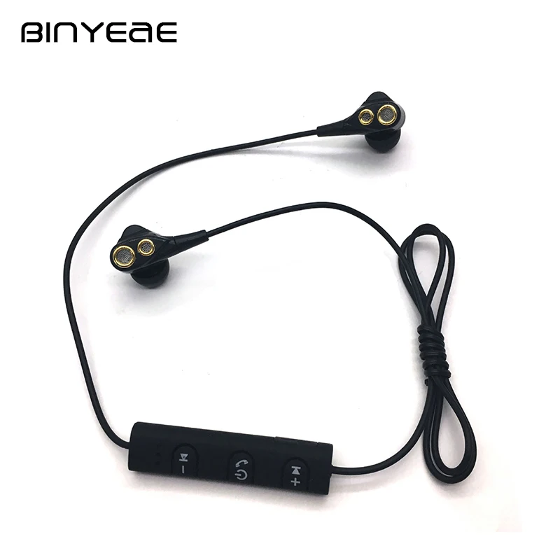 BINYEAE двойное кольцо гарнитура Bluetooth Шум снижение наушники рояльным лаком