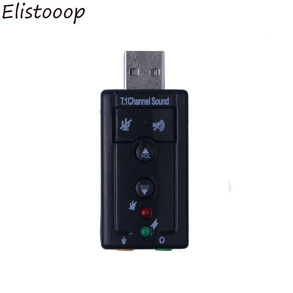 Elitooop хит продаж мини 7 1 канальный USB звуковая карта Микрофон Динамик 3D внешние
