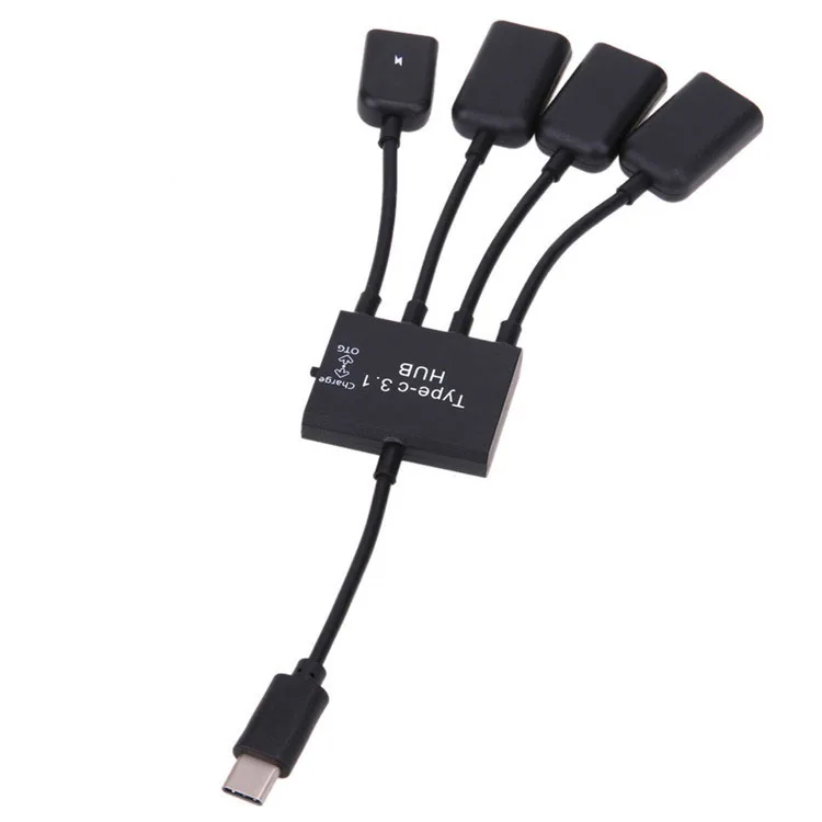 1 комплект 4 в USB 3 Type-C к Micro + порта 2 0 хост для зарядки нескольких OTG Hub Кабель