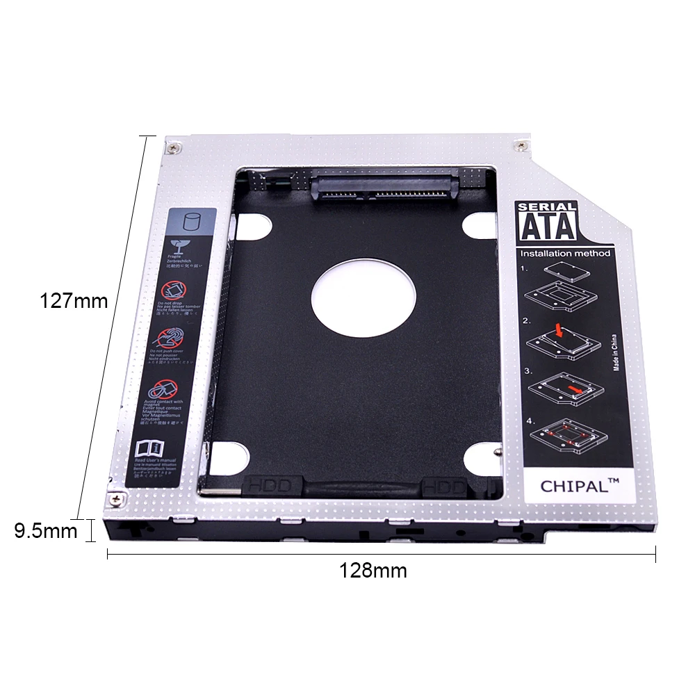 CHIPAL Универсальный 2nd HDD Caddy 9 5 мм SATA 3 0 для 2 &quotSSD чехол Корпус жесткого диска с