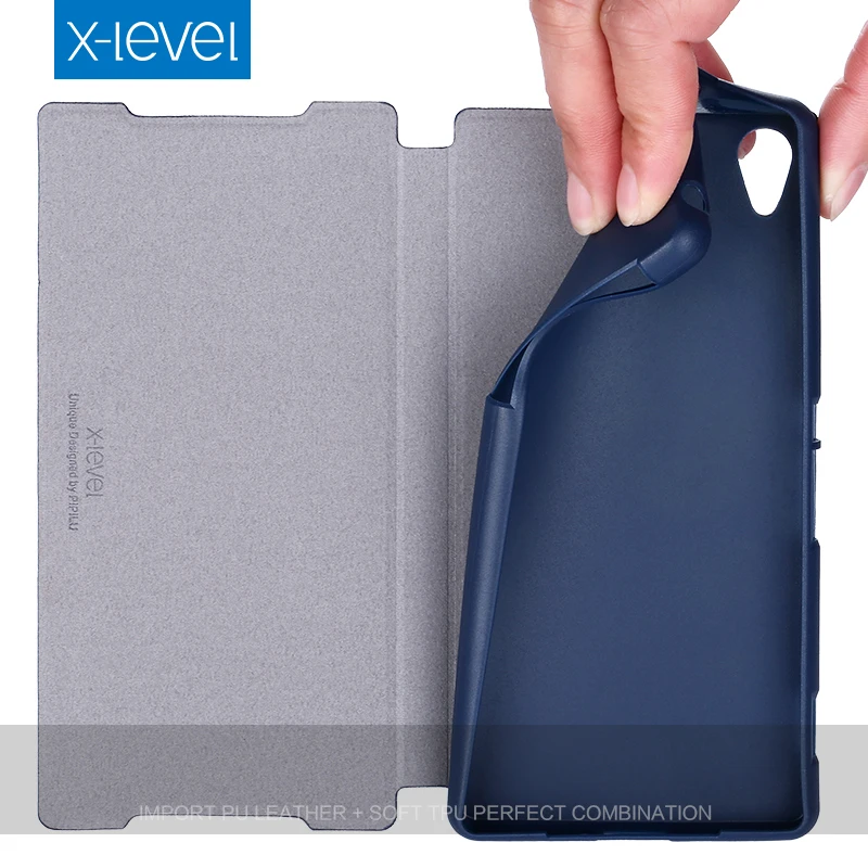 X-Level роскошный из искусственной кожи чехол для sony Xperia Z2 флип-чехол L50 L50W D6503 D6502