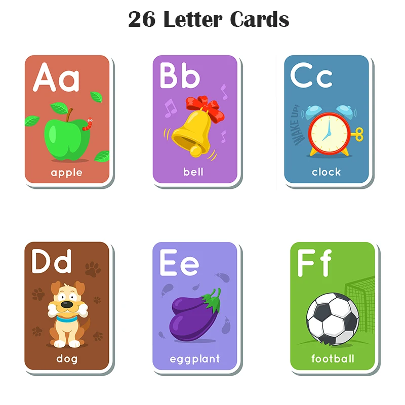 DDWE 26 букв английские слова развивающие Обучающие алфавитные карты ABC карточки