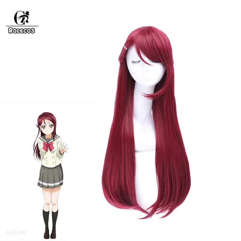 ROLECOS LoveLive Sunshine Косплей Sakurauchi Riko головной убор длинные прямые темно-красные