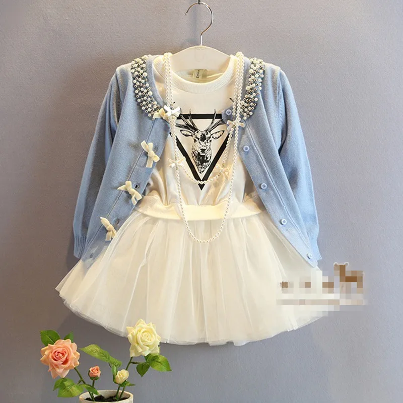 Новый 2016 детский свитер кардиган для девочки Модный девочек принцесса