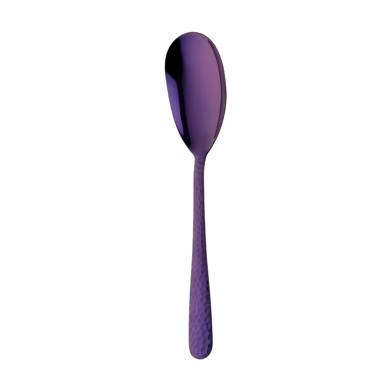 Purple-Spoon 12 дюймов Большая Сервировочная Ложка Вилка красочные удивительные радуги салат сервер столовая ложка нержавеющая сталь столовая Kitechen посуда - Цвет: Purple-Spoon