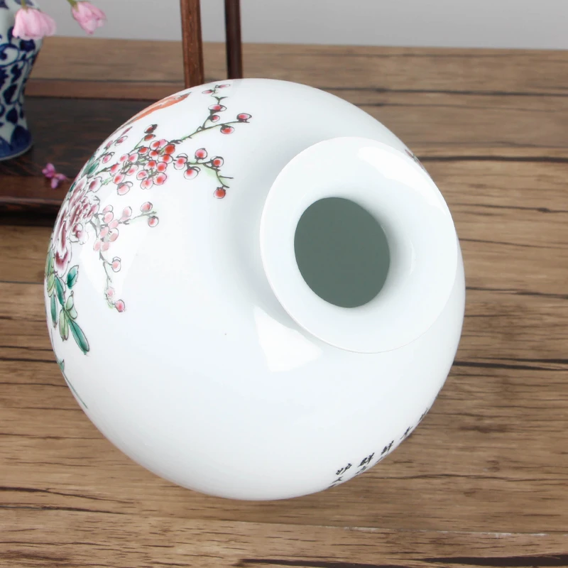 Настольная керамическая ваза для цветов с птицами Jingdezhen антикварная в виде