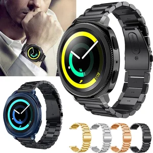 Ремешок из нержавеющей стали для Samsung Gear Sport SM-R600, роскошный сменный металлический браслет для смарт-часов 20 мм в деловом стиле