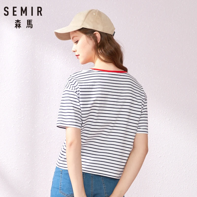 SEMIR/футболка с короткими рукавами для женщин Новинка 2019 года летняя футболка в