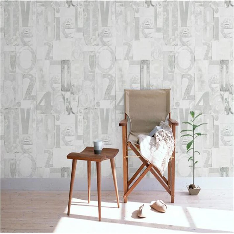 

beibehang Retro personality English letter nostalgia wallpaper Internet cafes KTV bar restaurant living room video wall Mural