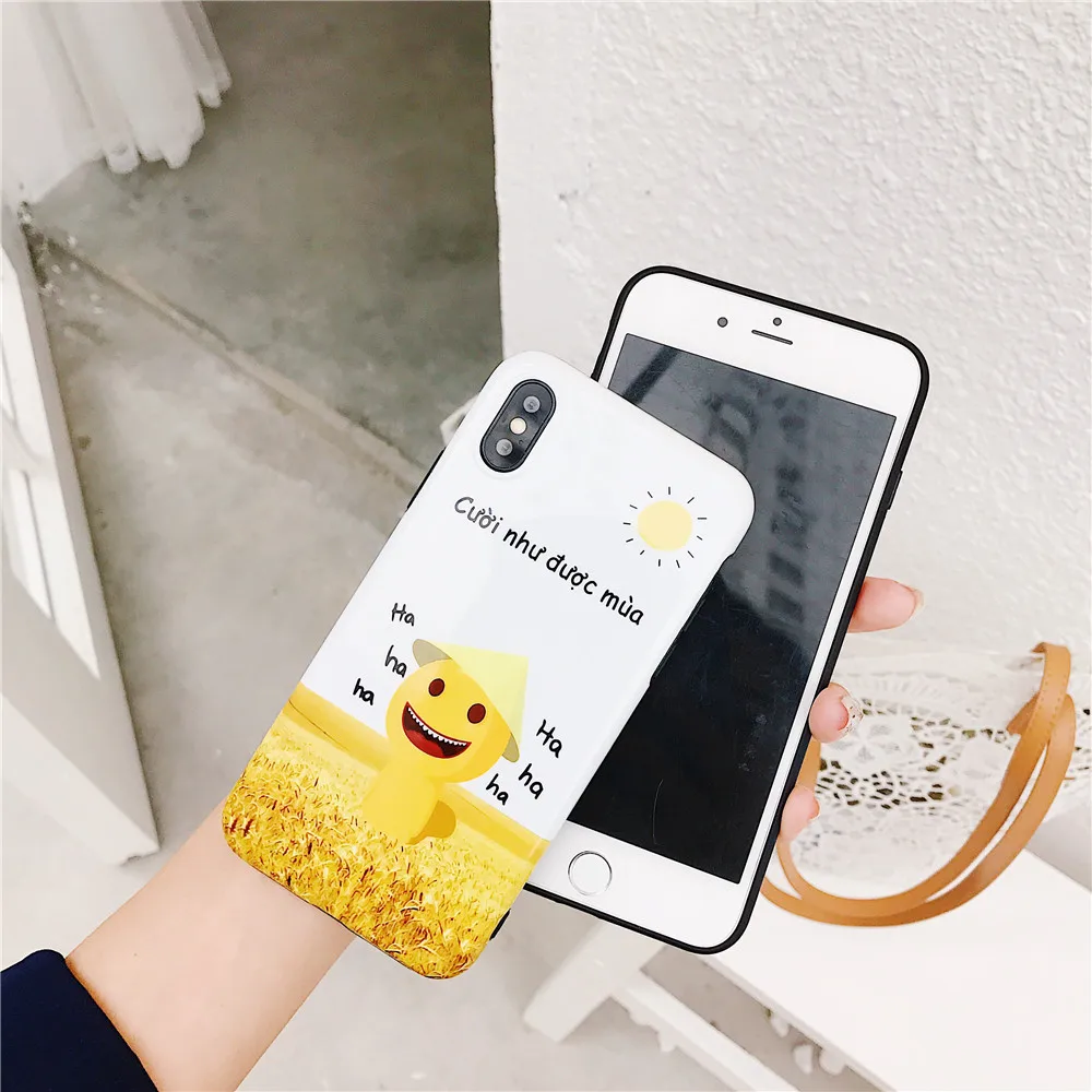 Cute Scarecrow Phone Case for Iphone XS XR MAX Rice Field All-inclusive IMD Soft Shell X 8 7 6 6s Plus Back Cases |
