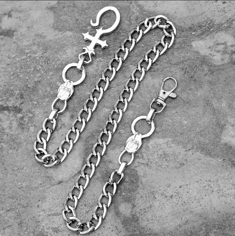 Модные кожаные ремни в стиле панк хип хоп с цепочкой на талии мужские брюки