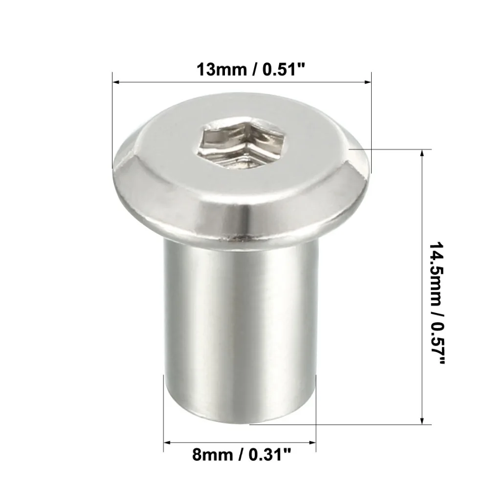 Uxcell Горячая 30 шт./лот M6x12mm мебельная фурнитура заклепки с головкой Филлипса с шестигранной головкой вставить гайки Post Никель покрытием гладить