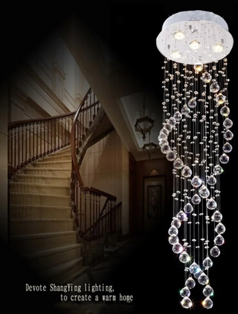 Двойные светильники для лестниц ультра плотные хрустальные K9 Светильники люстры