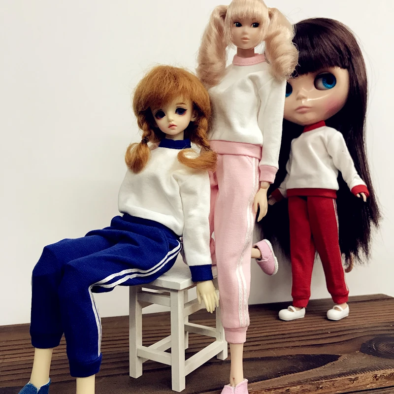 2 шт./компл. одежда куклы blyth спортивная толстовка футболка+ брюки для azone momoko obistu27 1/6 аксессуары для кукол