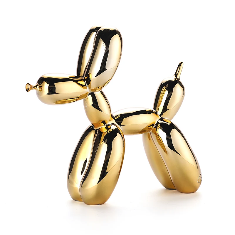 Jeff Koons Смола воздушный шар собака минимализм ремесла свадебный Декор Настольный орнамент абстрактное рукоделие смола скульптура декор для дома - Цвет: Золотой