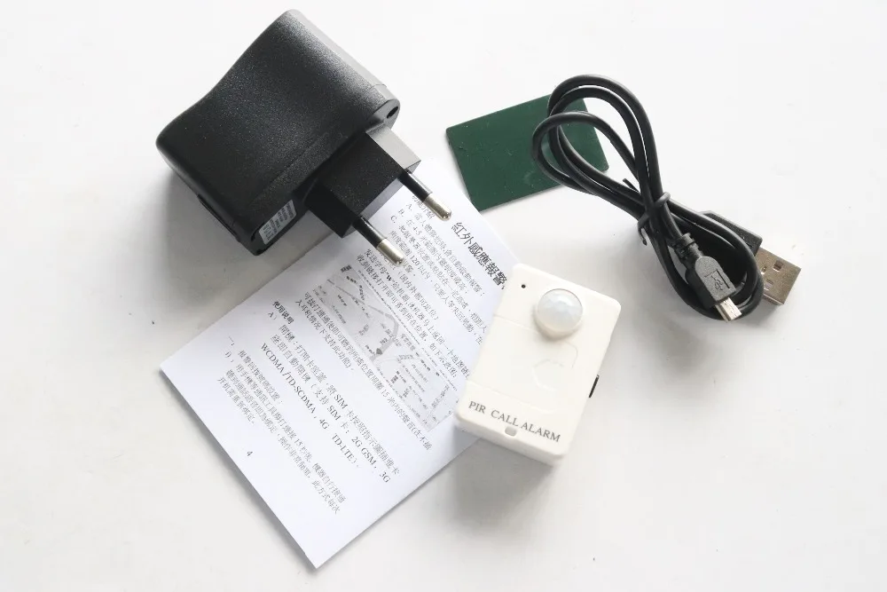 ЕС PLUG Мини PIR датчик оповещения Инфракрасный GSM беспроводной Будильник МОНИТОР обнаружения движения Противоугонный детектор движения беспроводной с коробкой
