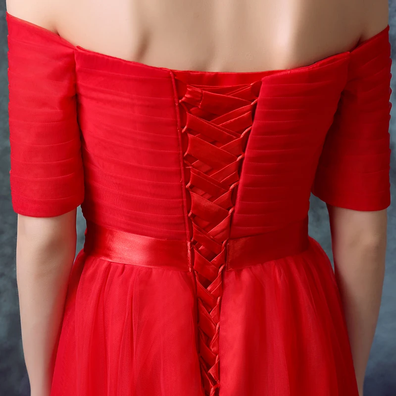 

2016 new arrival stock maternity plus size bridal gown Wedding party Red Long sexy simple red Chinese Formal Evening dress 397